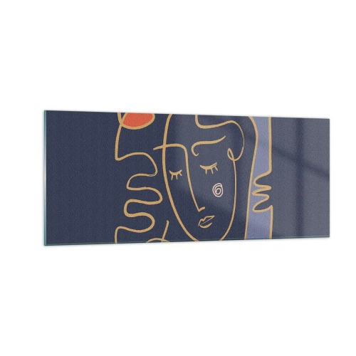 Quadro em vidro - Nos pensamentos - 100x40 cm