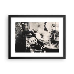 Pôster com moldura preta - Alquimia de sabores - 40x30 cm