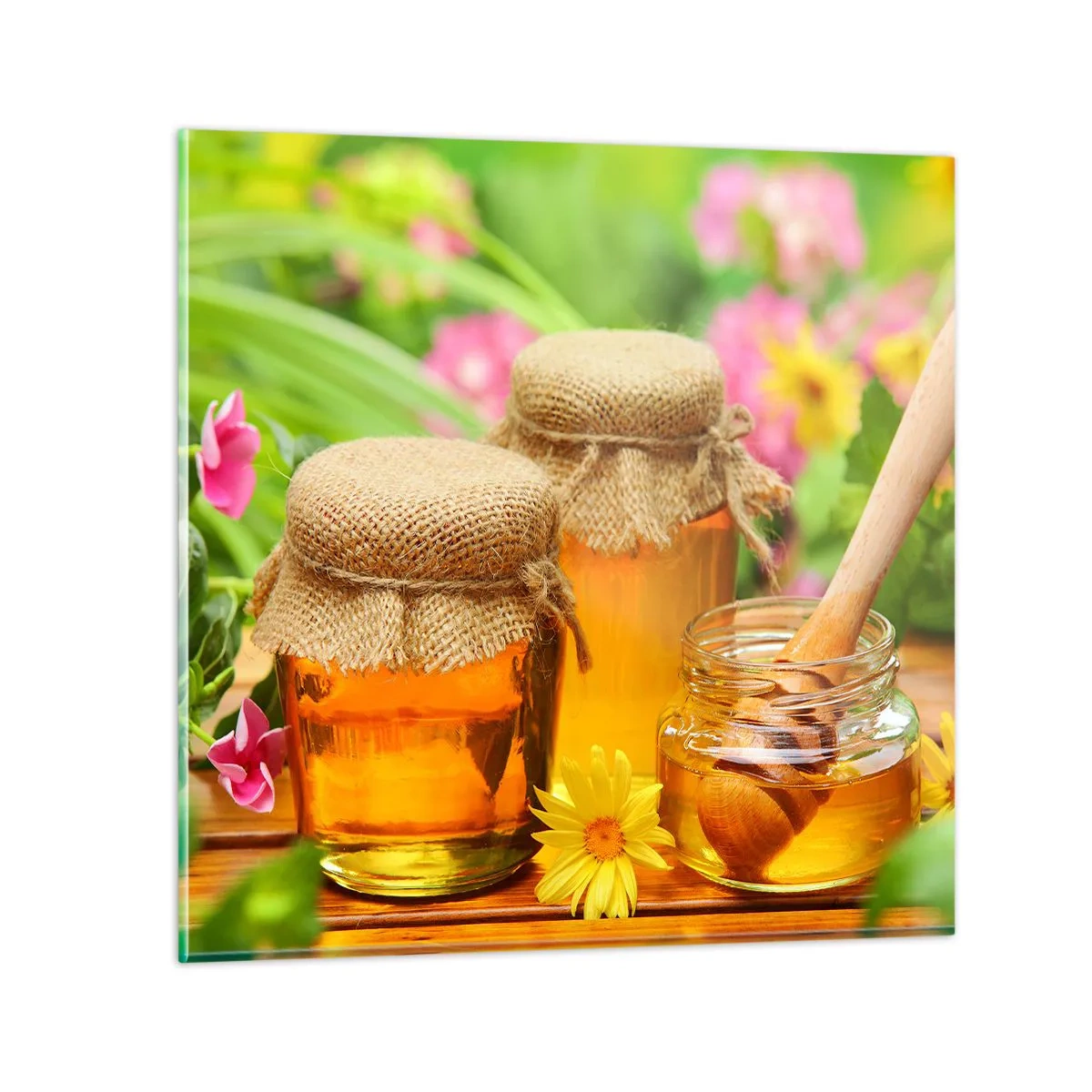 Quadro em vidro - Doce e floral - 40x40 cm