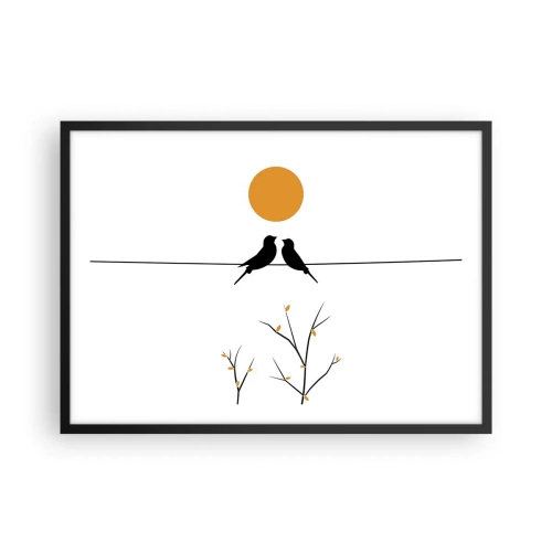 Pôster com moldura preta - A noite dos rouxinóis - 70x50 cm