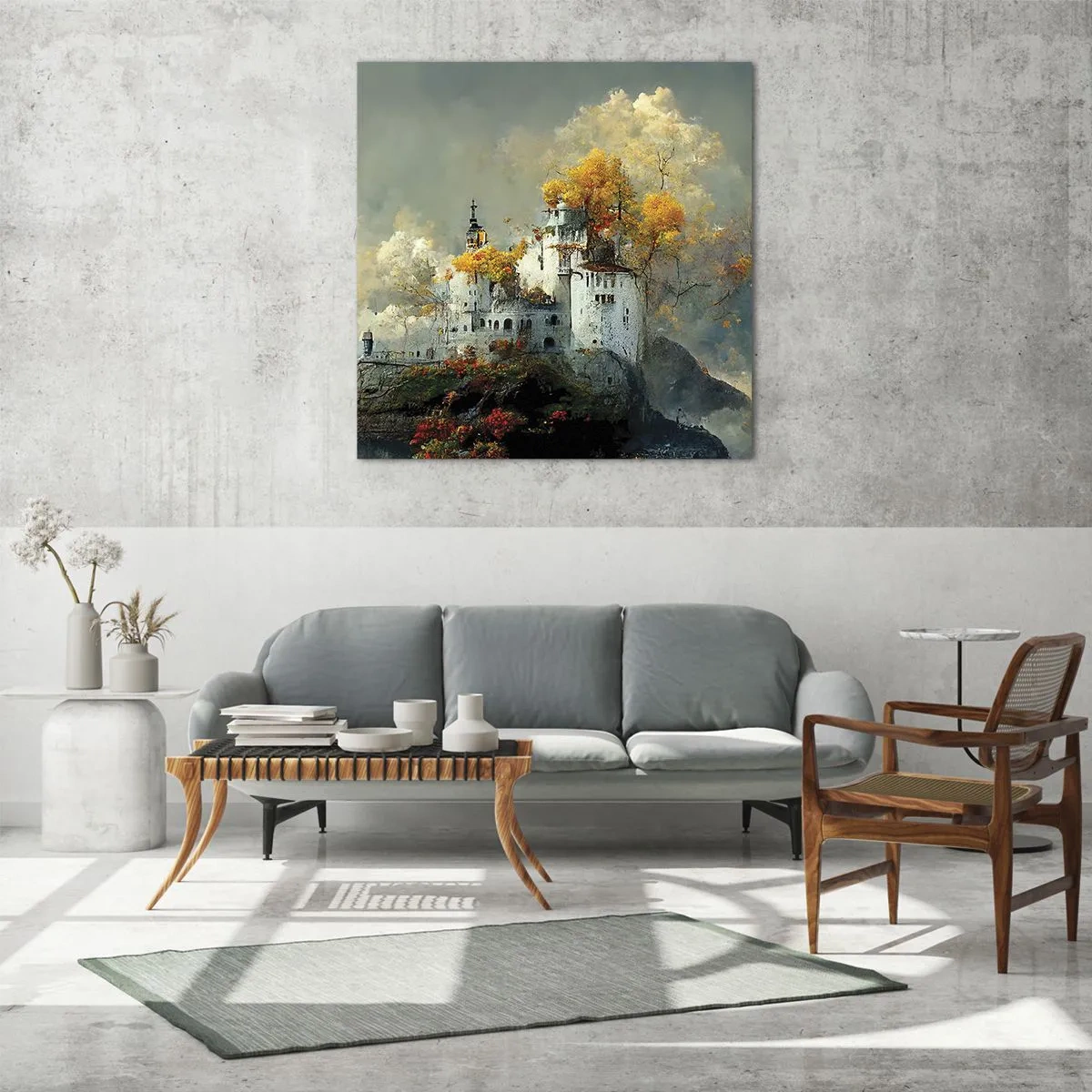 Quadro em vidro - O começo de uma história romântica - 70x70 cm