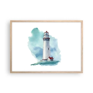 Pôster com moldura de carvalho claro - A gentil irmã do azul - 70x50 cm