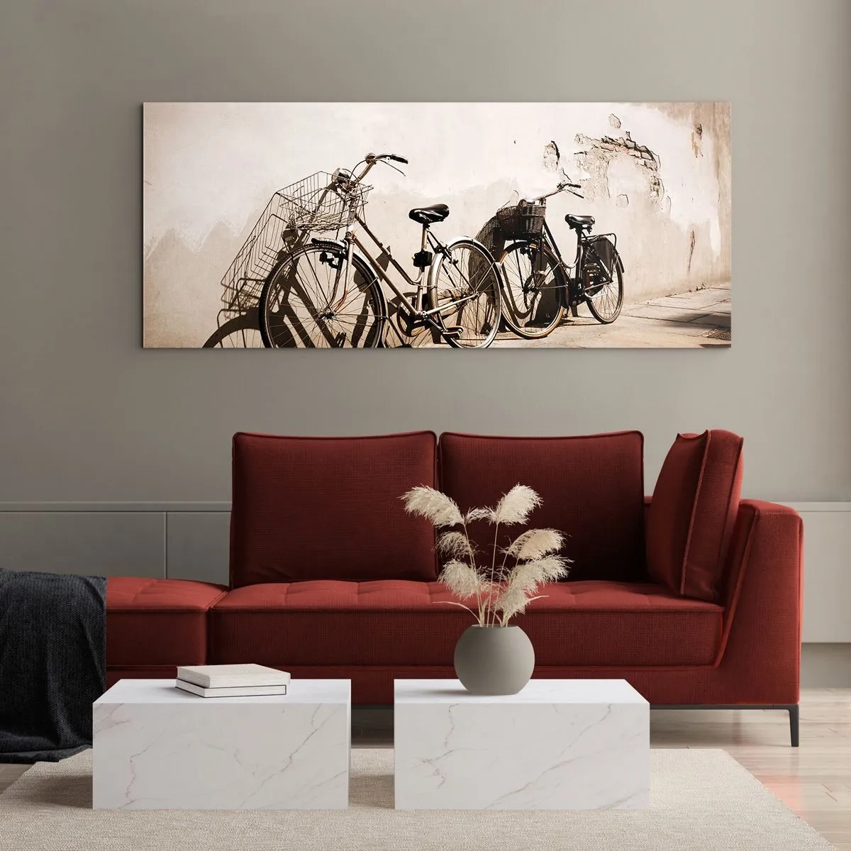 Quadro em vidro - Encanto inesquecível do passado - 90x30 cm