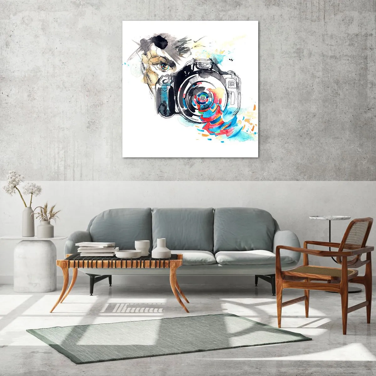 Quadro em vidro - No olho da lente - 70x70 cm