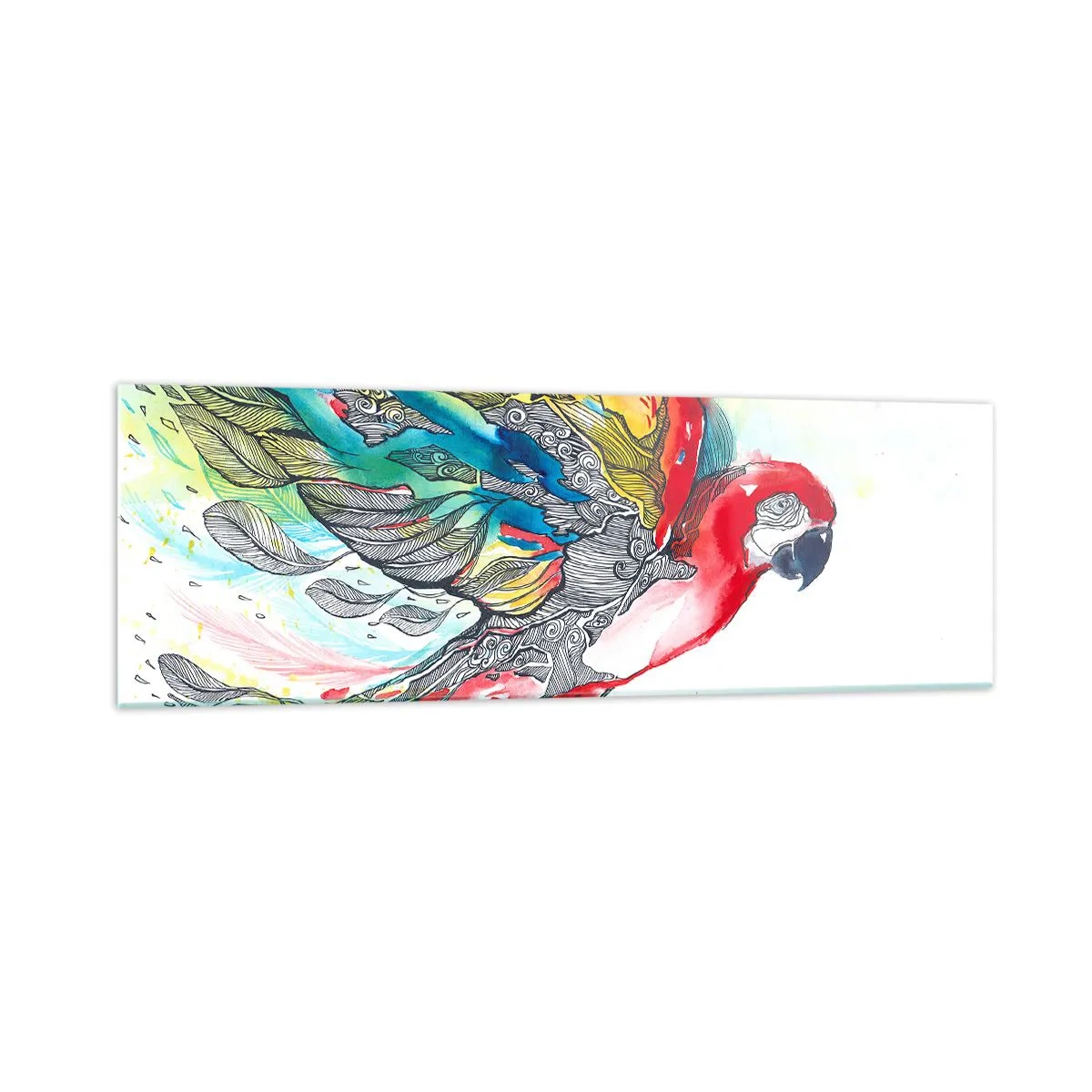 Quadro em vidro - Viva com cor - 160x50 cm