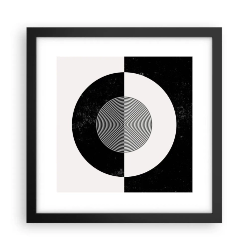 Pôster com moldura preta - Harmonia a preto e branco - 30x30 cm