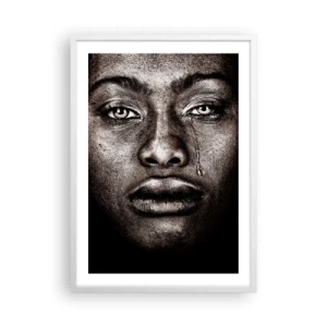 Pôster em moldura branca - Uma lágrima - 50x70 cm