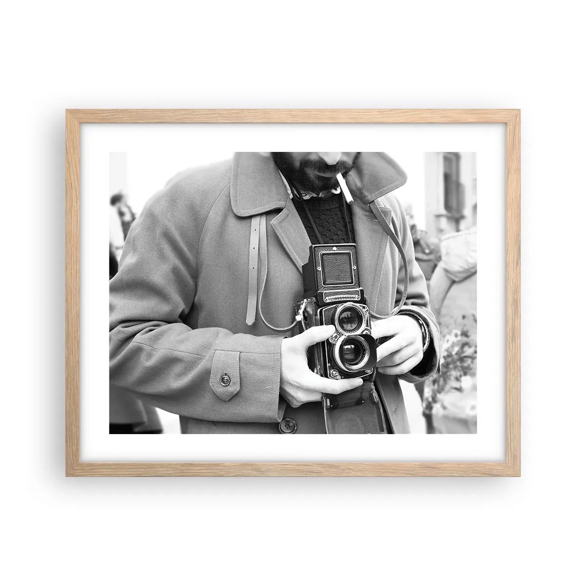 Pôster com moldura de carvalho claro - Estilo retro - 50x40 cm