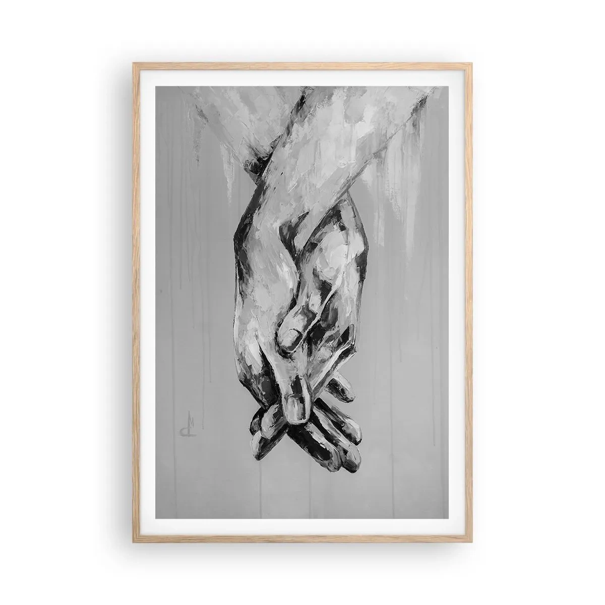 Pôster com moldura de carvalho claro - Início... - 70x100 cm