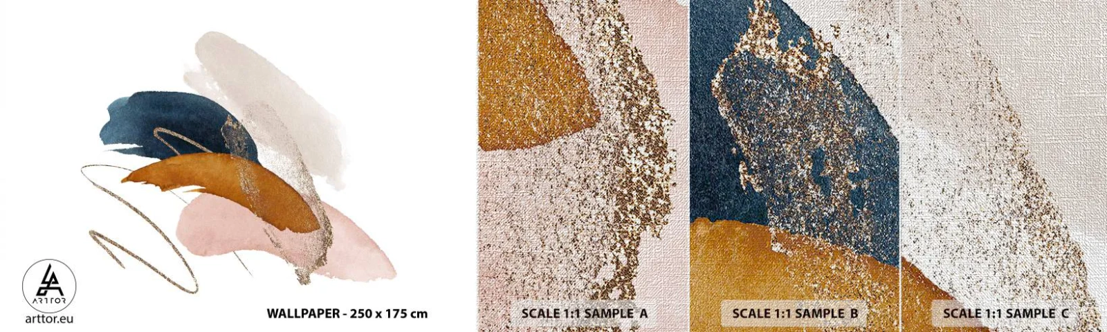 Amostra de papel de parede Premium Canvas - Composição alada - Abstração, Pedaço, Projeto - 100x30 cm