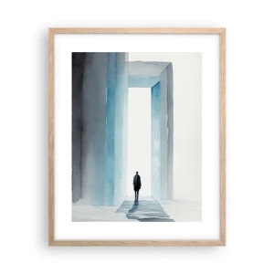 Pôster com moldura de carvalho claro - Viva sem limites - 40x50 cm