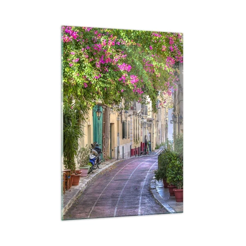 Quadro em vidro - Beco florido - 50x70 cm