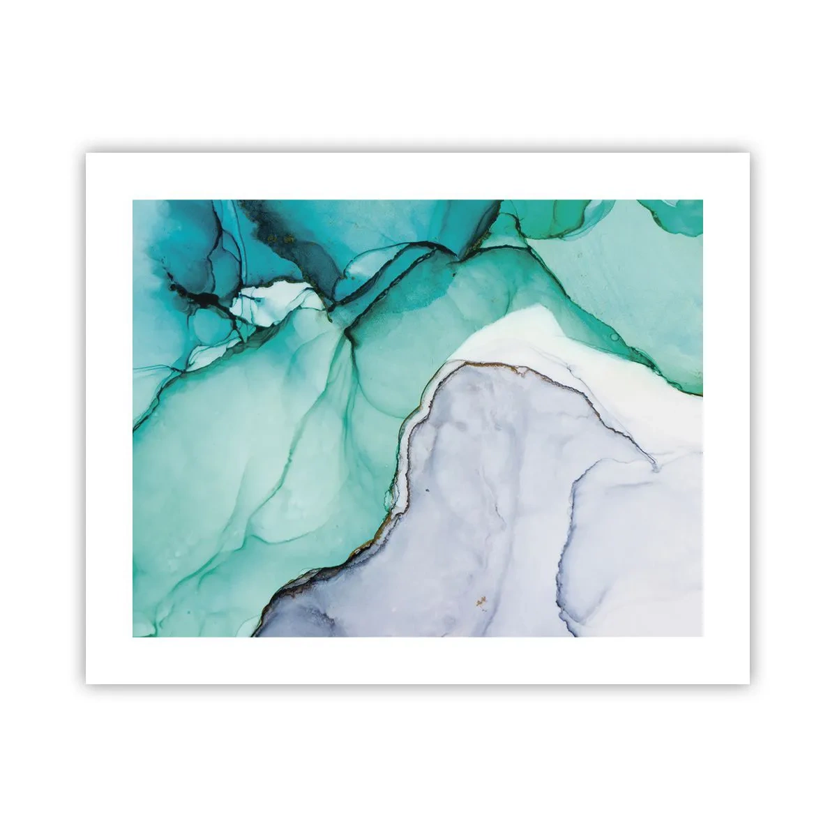 Pôster - Estudo em turquesa - 50x40 cm