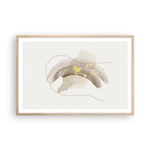 Pôster com moldura de carvalho claro - Encontrado no espaço - 91x61 cm