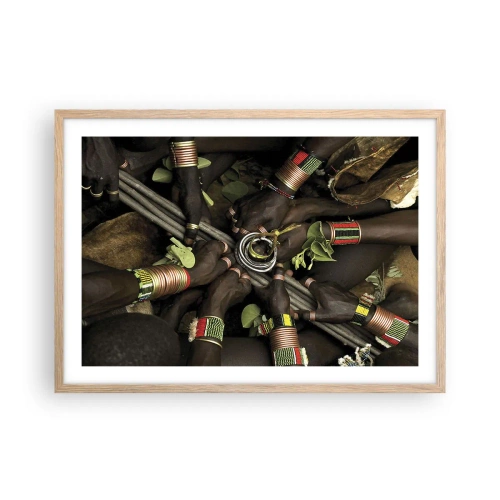 Pôster com moldura de carvalho claro - Estamos juntos - 70x50 cm