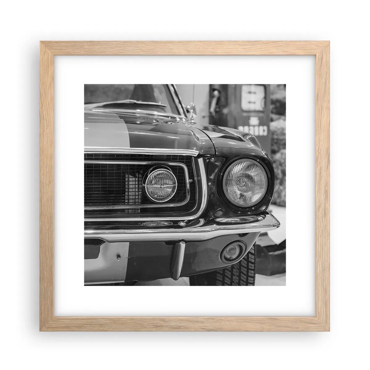 Pôster com moldura de carvalho claro - Condução perigosa - 30x30 cm