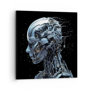 Quadro em tela - A tecnologia é uma mulher - 70x70 cm