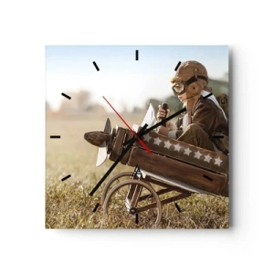 Relógio de parede - Relógio em vidro - O início rumo a um sonho - 40x40 cm