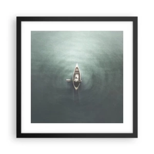 Pôster com moldura preta - Através do lago da lua - 40x40 cm