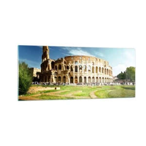 Quadro em vidro - Ainda pode-se ouvir o barulho das armas - 100x40 cm