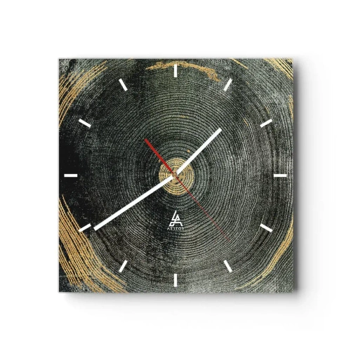 Relógio de parede - Relógio em vidro - Mudança e persistência - 40x40 cm