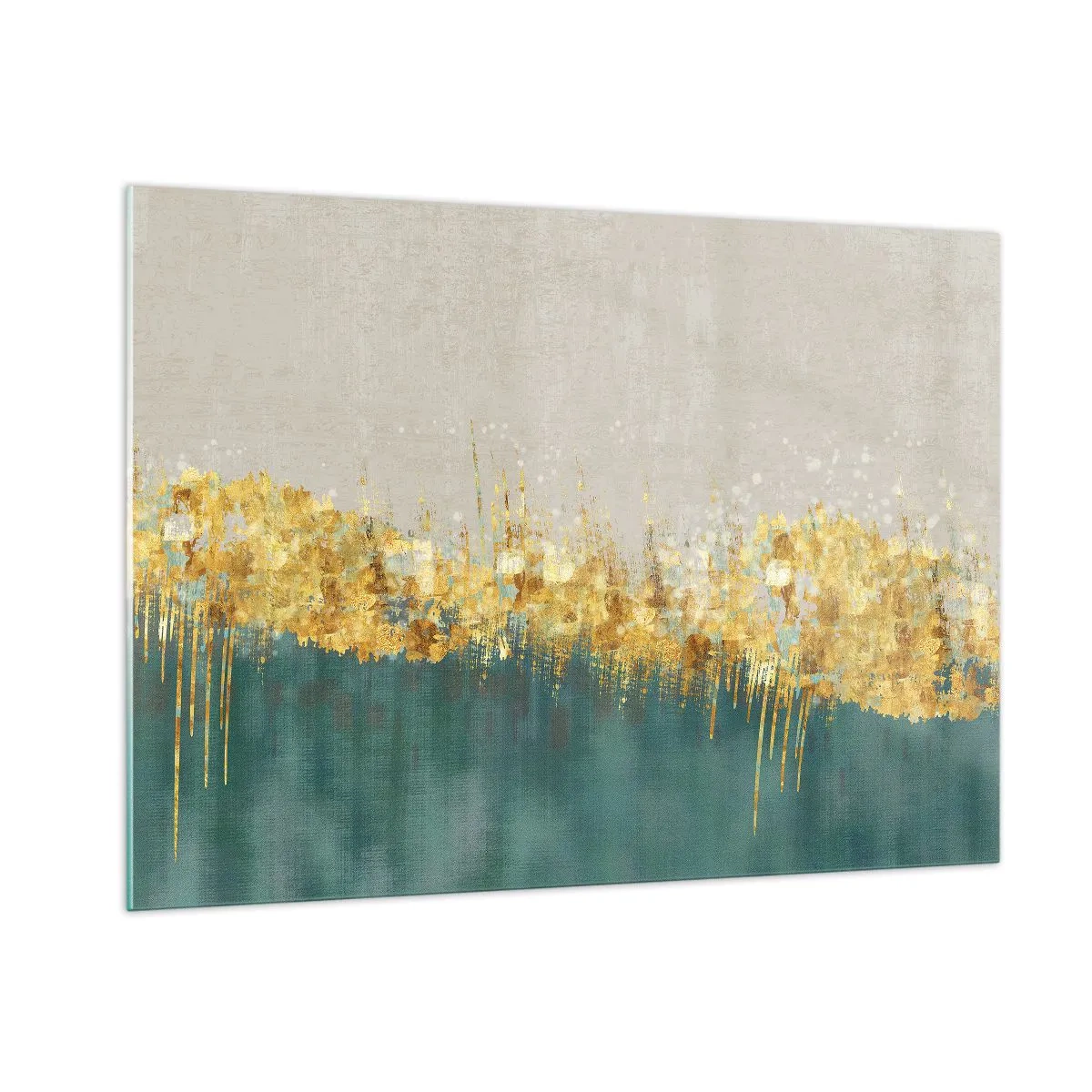 Quadro em vidro - A fronteira dourada - 100x70 cm