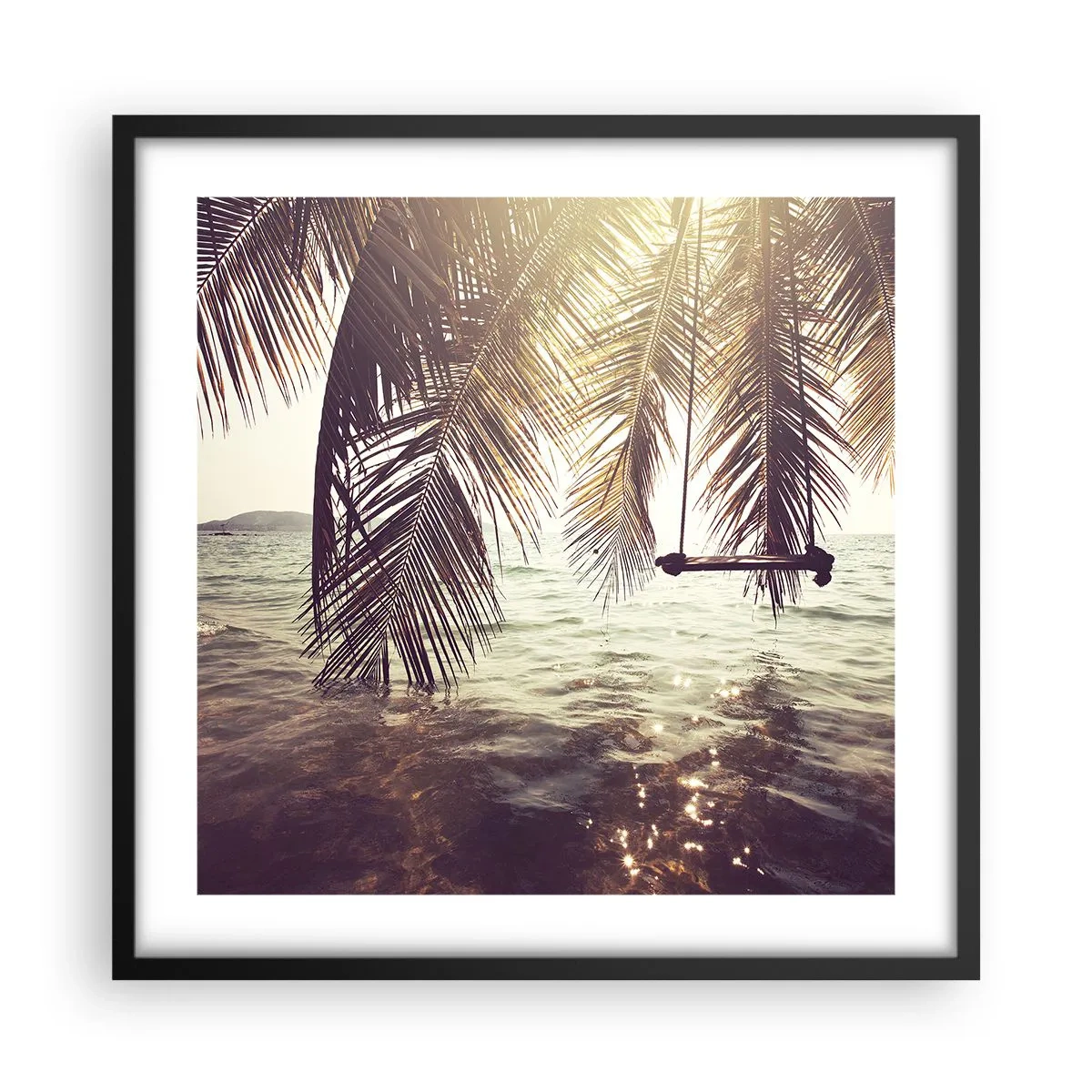 Pôster com moldura preta - Deixe-se levar pela imaginação - 50x50 cm