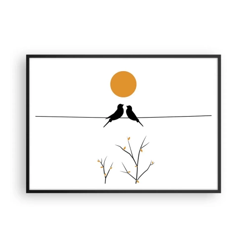 Pôster com moldura preta - A noite dos rouxinóis - 100x70 cm