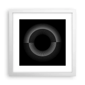 Pôster em moldura branca - Sol preto - 30x30 cm
