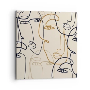 Quadro em tela - Retrato multiplicado - 70x70 cm