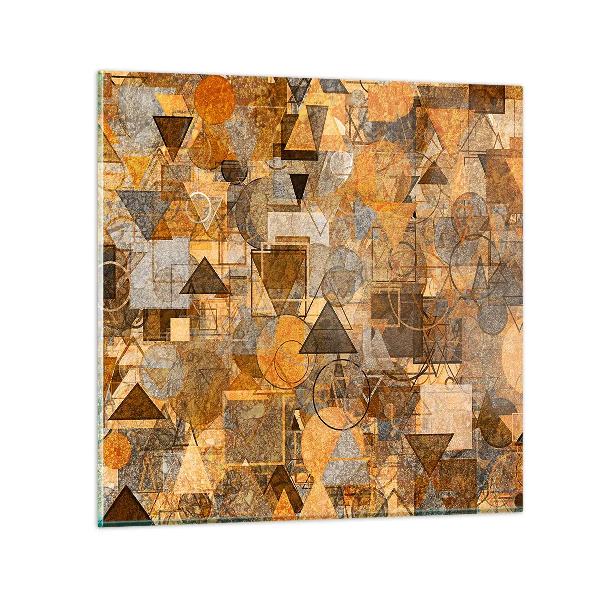 Quadro em vidro - O mundo em forma - 60x60 cm