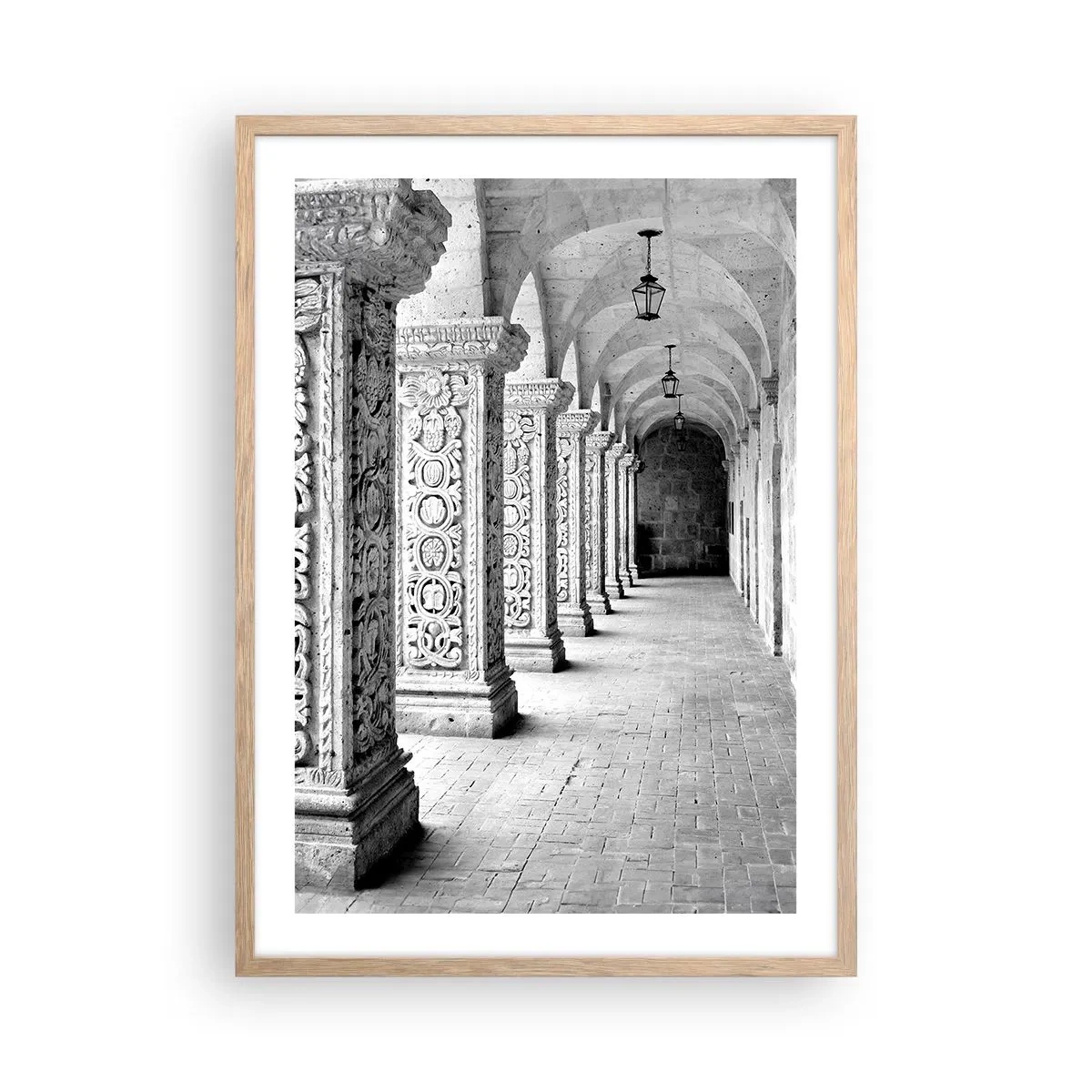 Pôster com moldura de carvalho claro - E para onde...? - 50x70 cm