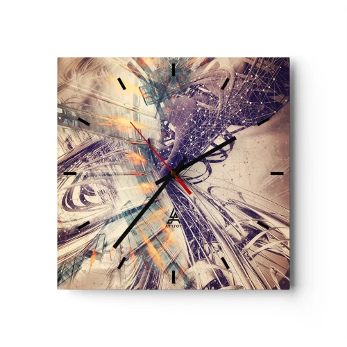 Relógio de parede - Relógio em vidro - Com muita pressa - 30x30 cm