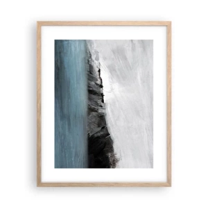 Pôster com moldura de carvalho claro - Água – terra: choque dos elementos - 40x50 cm