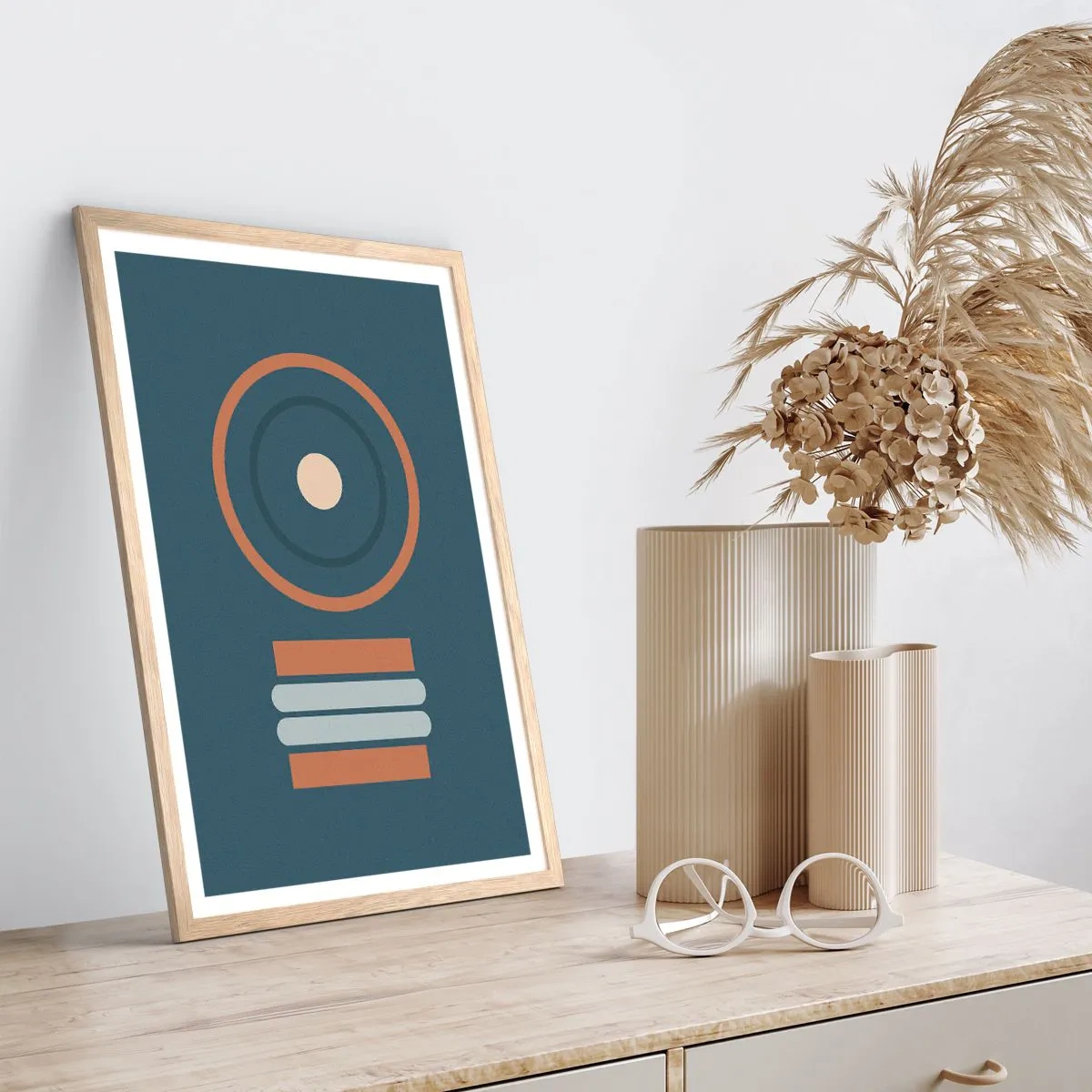 Pôster com moldura de carvalho claro - A essência da questão - 61x91 cm