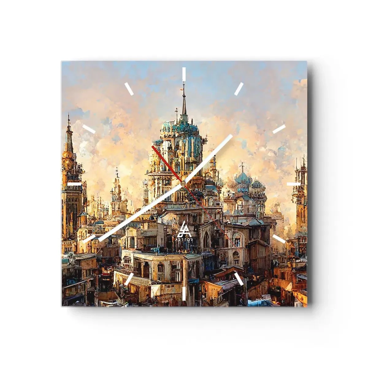 Relógio de parede - Relógio em vidro - Cidade das cidades - 30x30 cm