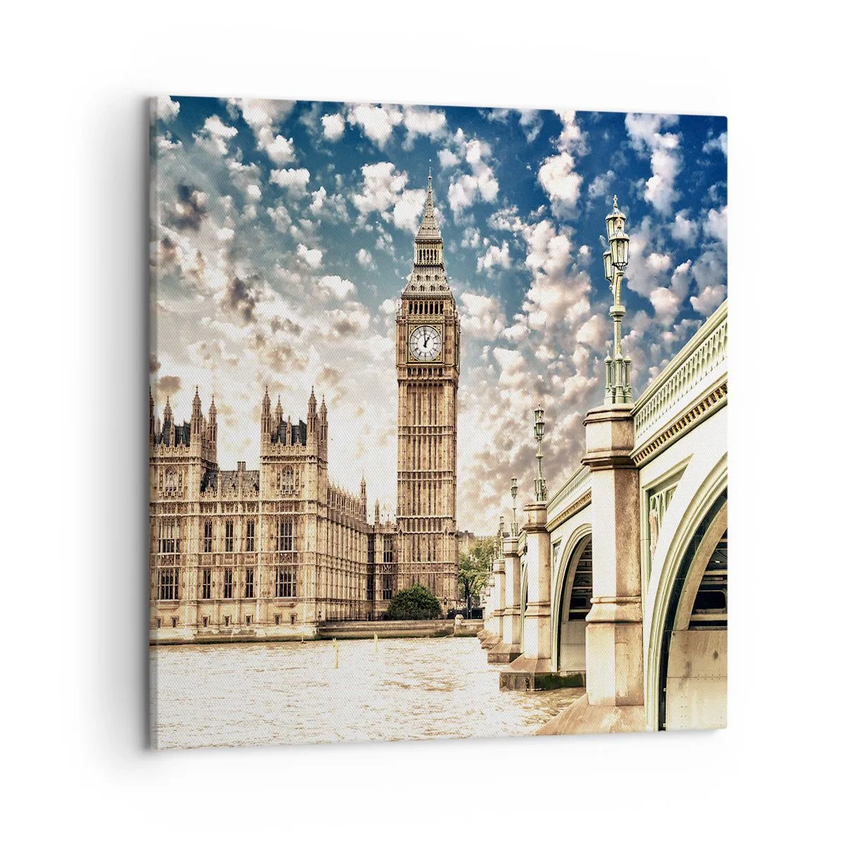 Quadro em tela - Nuvens emplumadas sobre o Tamisa - 50x50 cm