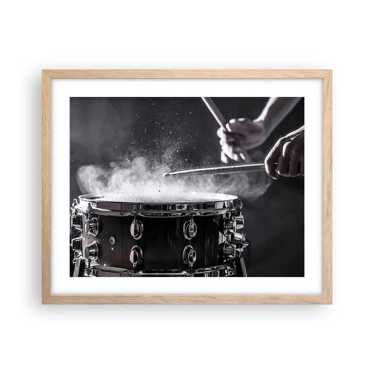 Pôster com moldura de carvalho claro - Pulso da música - 50x40 cm