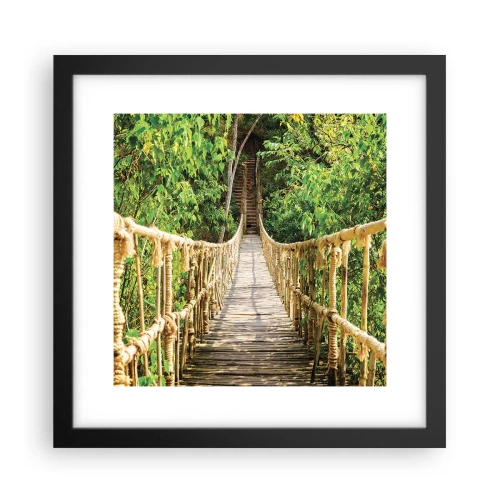 Pôster com moldura preta - Suspenso na vegetação - 30x30 cm