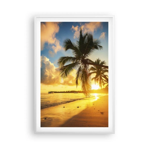 Pôster em moldura branca - Um sonho caribenho - 61x91 cm