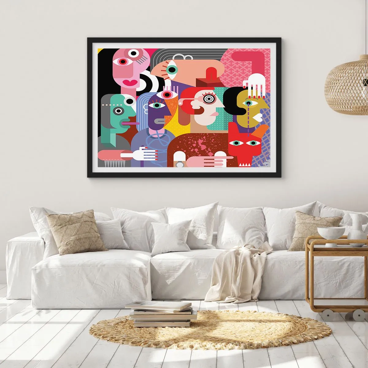 Pôster com moldura preta - Viemos da parte do Sr. Picasso - 100x70 cm