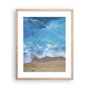 Pôster com moldura de carvalho claro - O poder do azul - 40x50 cm