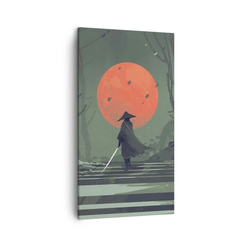 Quadro em tela - O guerreiro da lua vermelha - 45x80 cm
