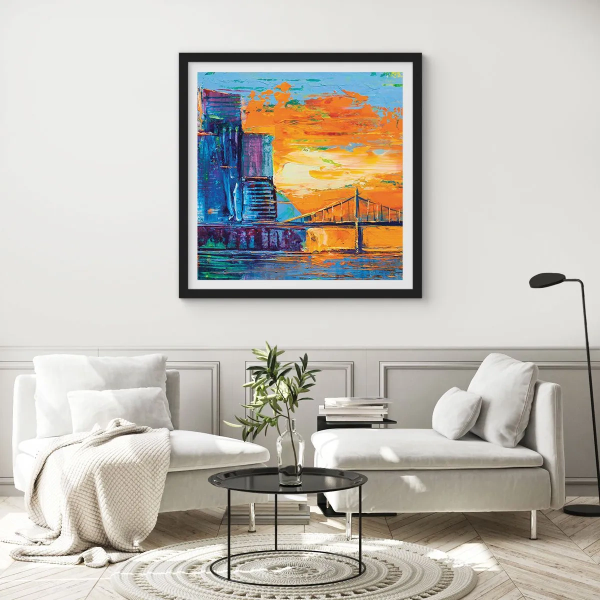 Pôster com moldura preta - Cultura e natureza - 40x40 cm