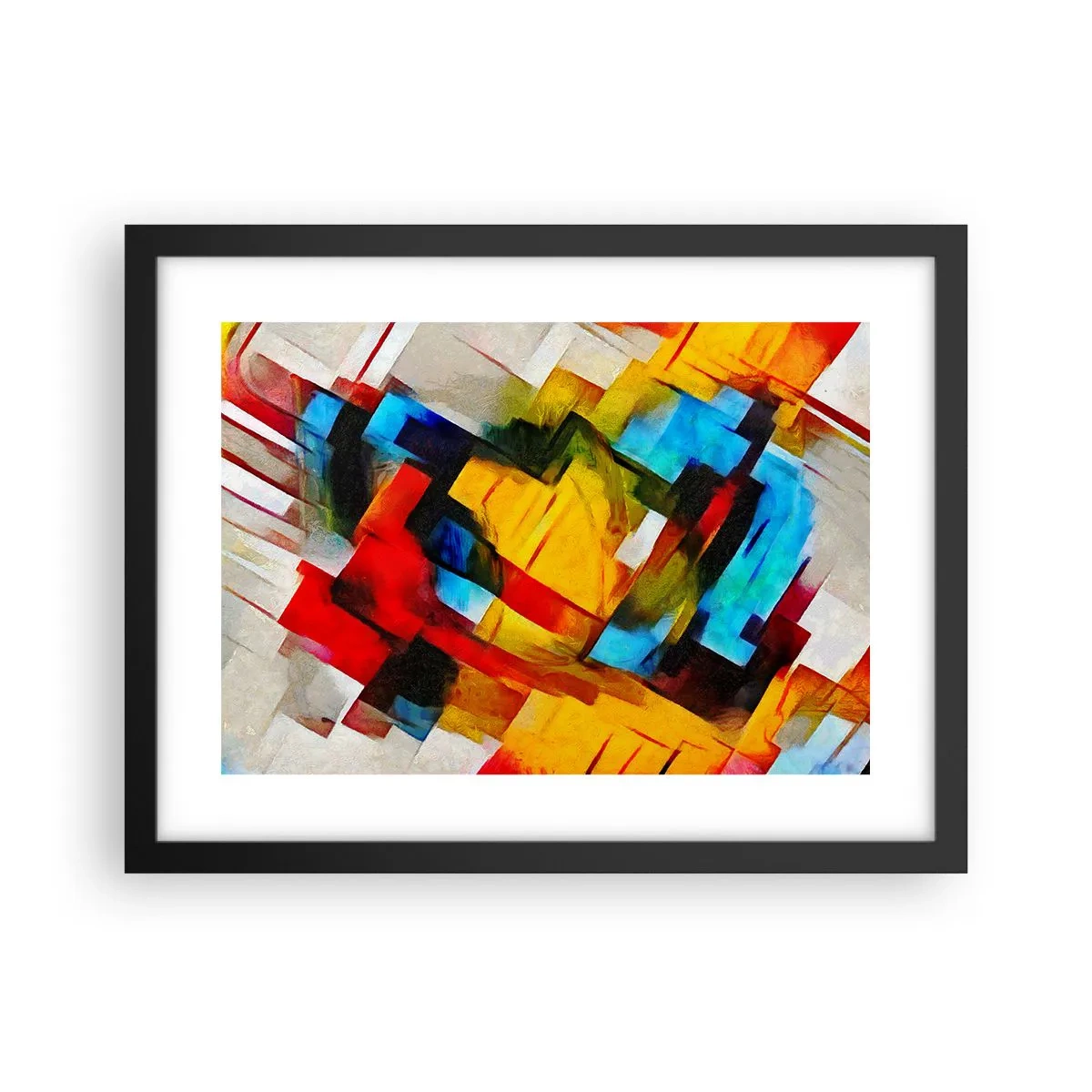 Pôster com moldura preta - Camadas multicoloridas - 40x30 cm