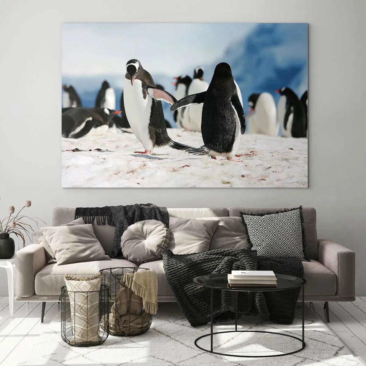 Quadro em vidro - Dança na neve - 100x70 cm