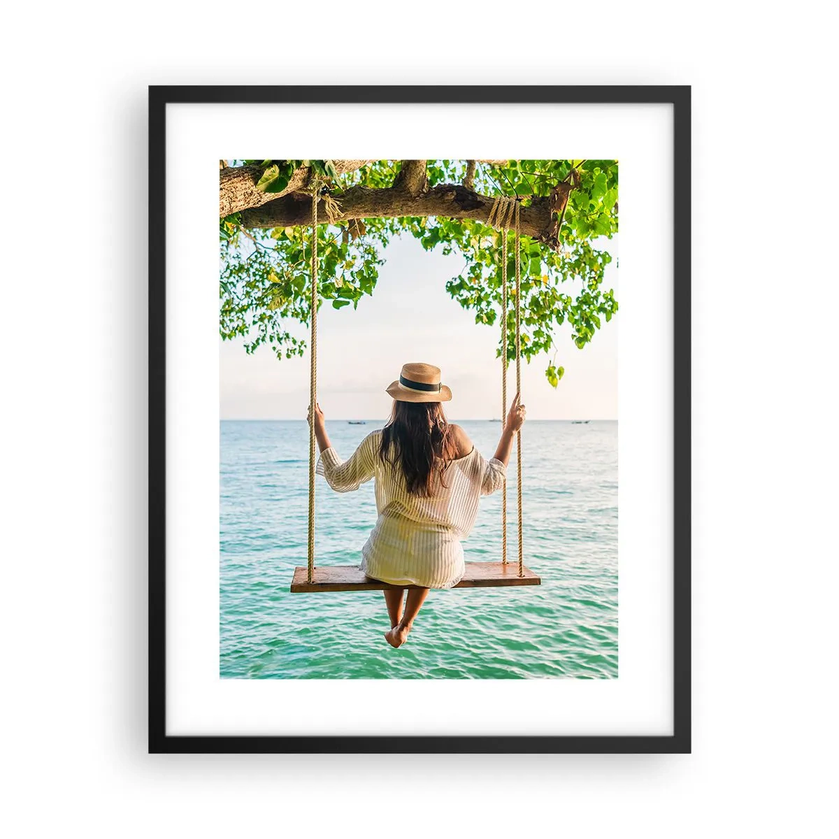 Pôster com moldura preta - A vida é bela - 40x50 cm