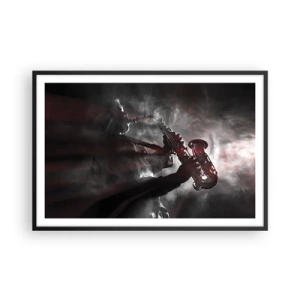 Pôster com moldura preta - Nos fumos do jazz - 91x61 cm