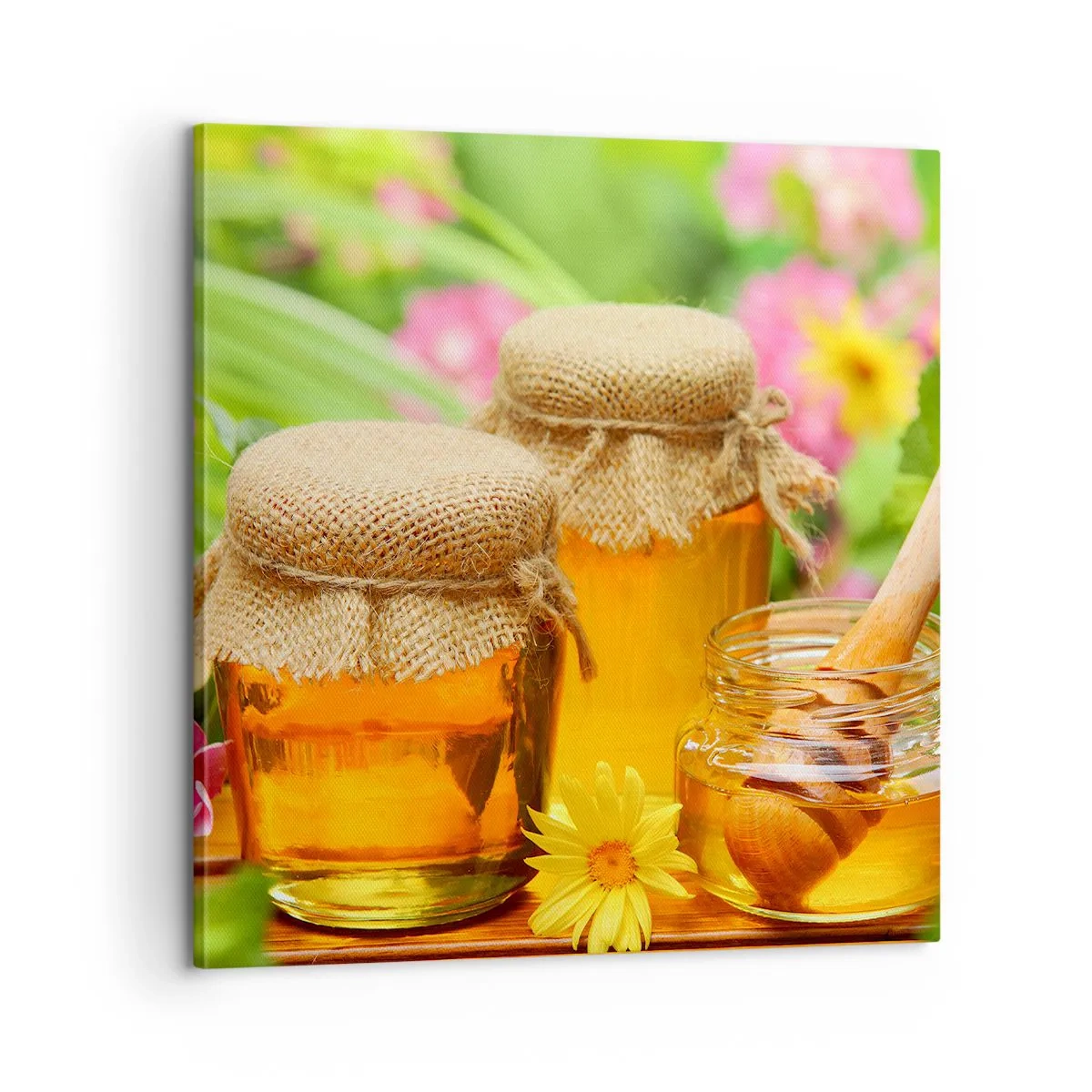 Quadro em tela - Doce e floral - 60x60 cm