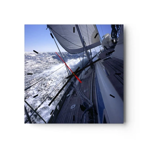 Relógio de parede - Relógio em vidro - Eu sei o que é ser um pássaro - 40x40 cm